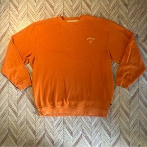 Callaway Golf Sport Men’s Orange V Neck Cotton Blend Pullover Sweater Size XXL